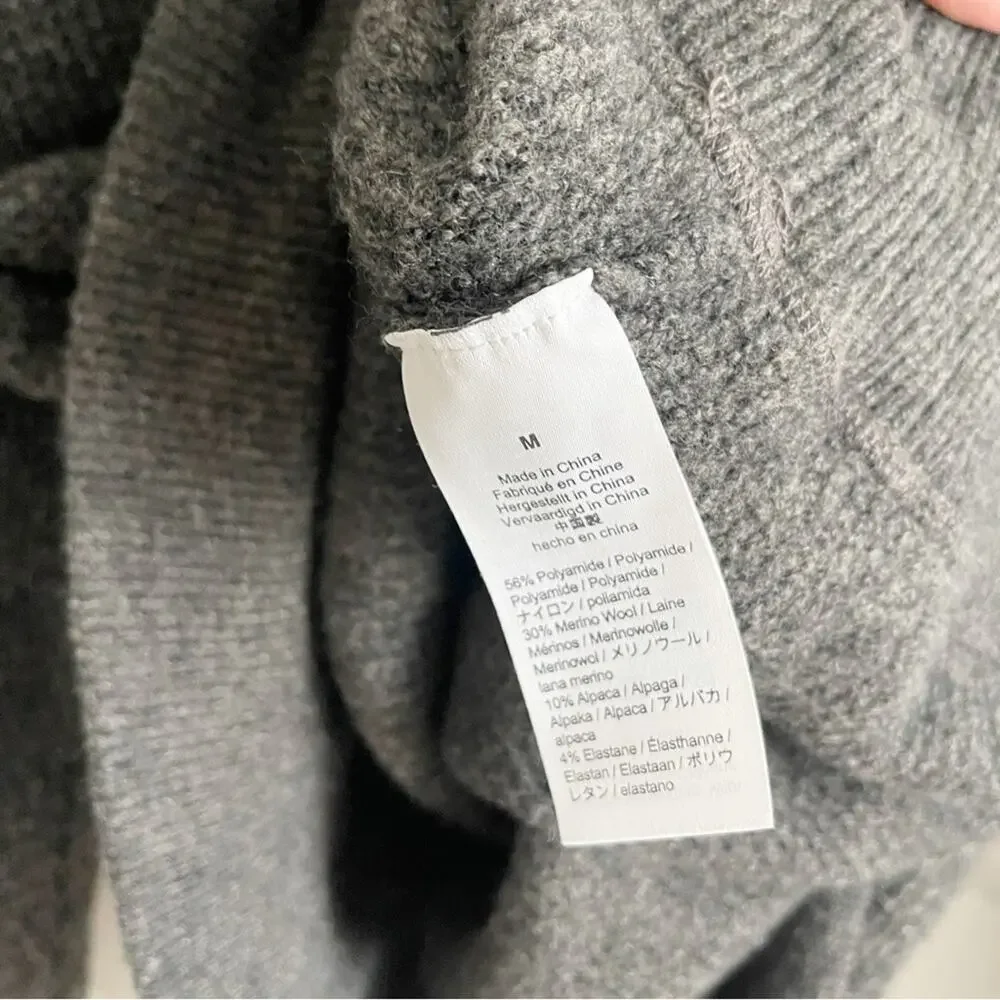 J. Crew Merino Wool Alpaca Waffle Crewneck Sweater in Supersoft Yarn Size Medium